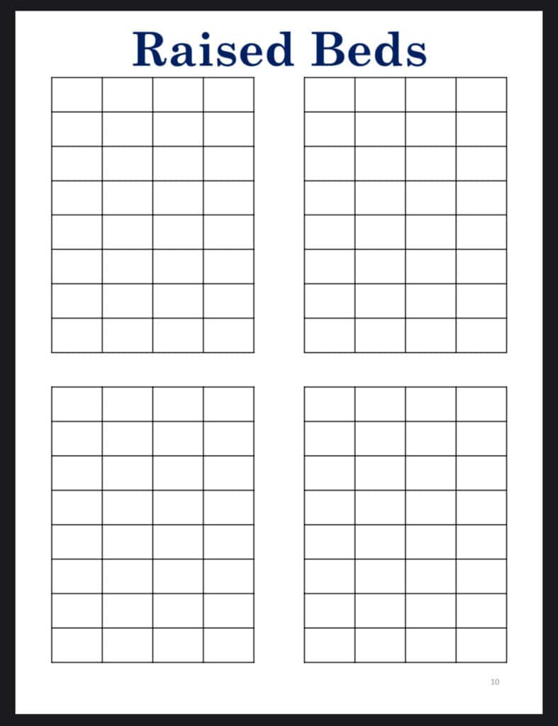Sample page for drawing out garden plans from the free garden planner